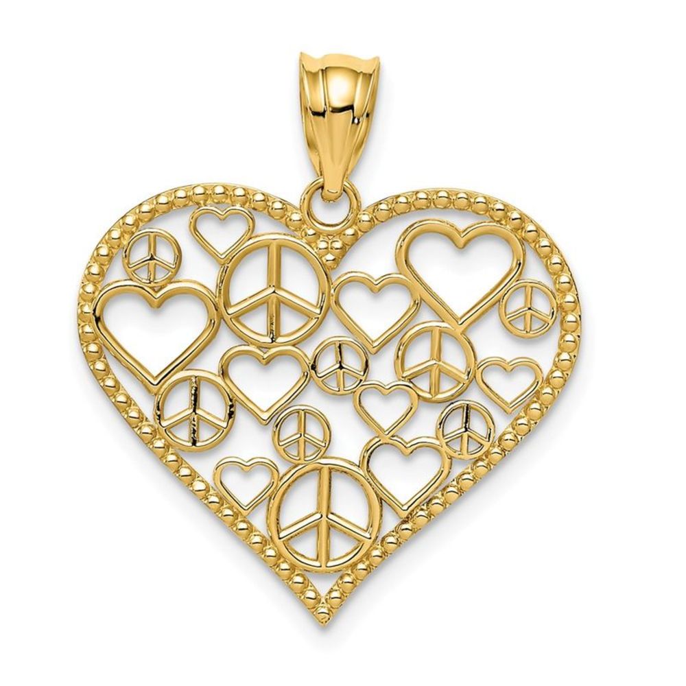 14k Yellow Gold Harmony Heart Necklace - 20 Inch